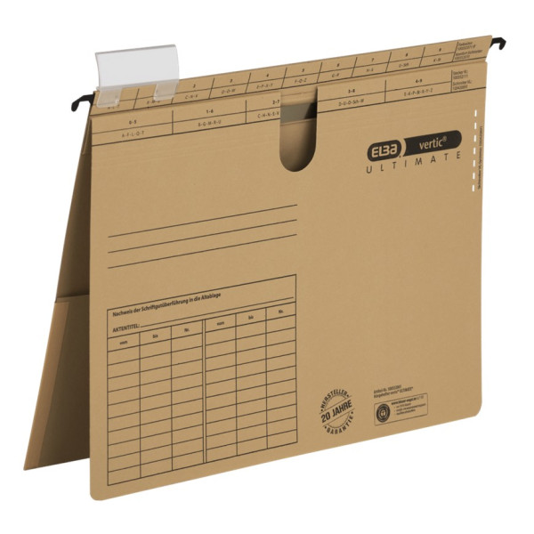 50 ELBA Hängehefter vertic ULTIMATE mit Tasche 100552061 Kraftkarton naturbraun