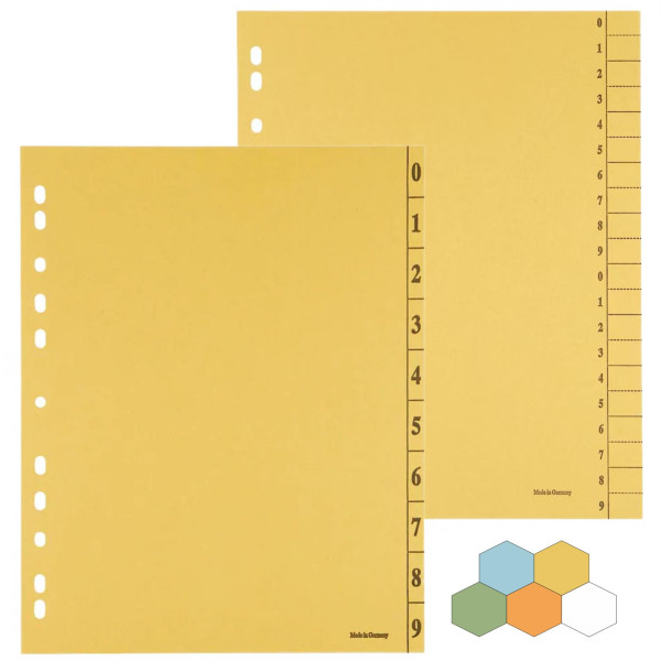 100 Trennblätter 250 g/m² DIN A4 Taben 0-9