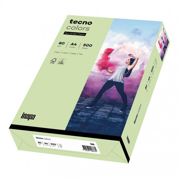 Kopierpapier tecno colors mittelgrün 80g DIN A4