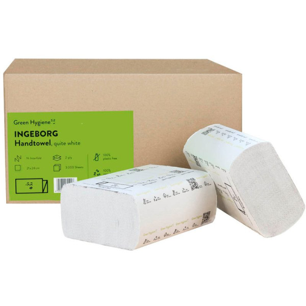 Green Hygiene Papierhandtücher INGEBORG Interfold-Falz 2-lagig weiß 3000 Tücher