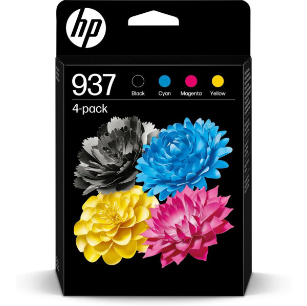 Original HP 937 Tintenpatronen 6C400NE schwarz/cyan/magenta/gelb, 4er-Set