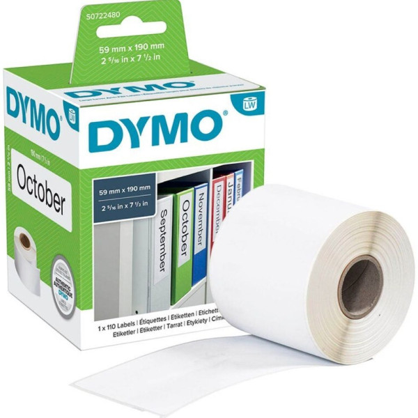 DYMO Etikettenrolle S0722480 mit 110 Einzeletiketten 59 x 190 mm weiß