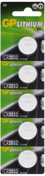 5 GP Knopfzellen CR2032 Lithium 3 V 220 mAh