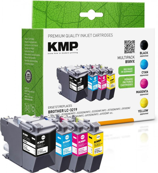 KMP Tinten B58VX ersetzen Brother LC3219XLBK/C/M/Y