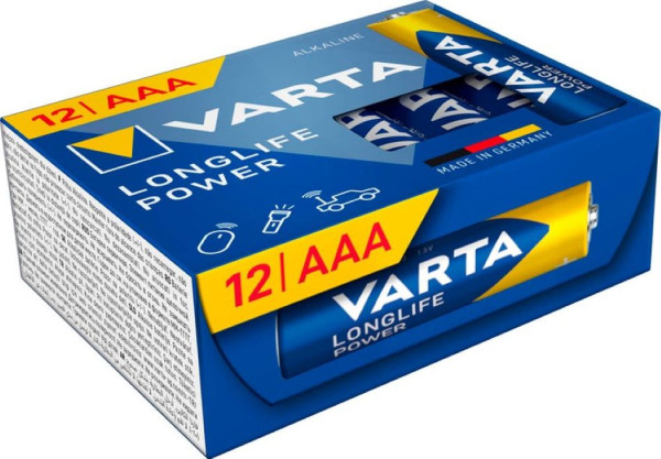 12 VARTA Batterien LONGLIFE POWER Micro AAA 1,5 V