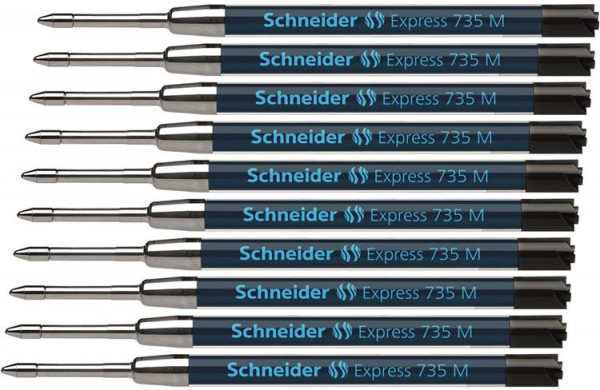 10 Schneider Express 735 M schwarz Kugelschreiberminen