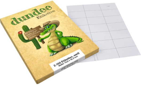 2100 dundee Etiketten D585099 weiß 70 x 42,3 mm