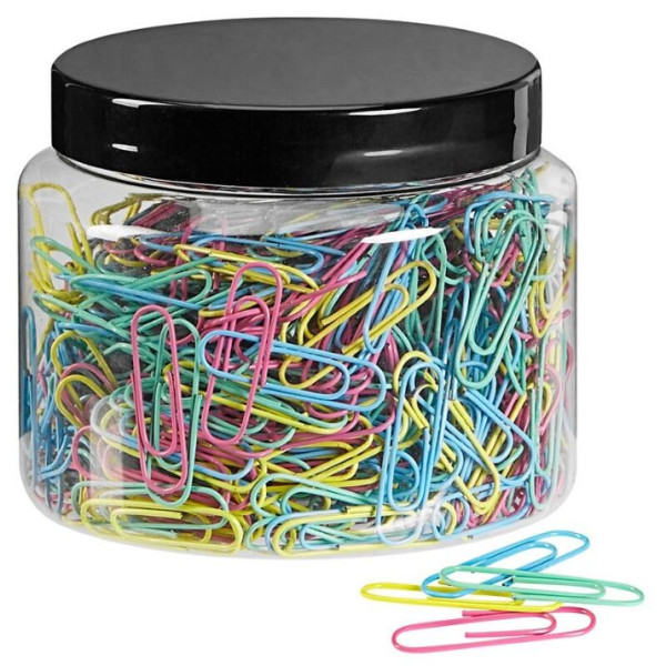 500 Gowi Büroklammern 27 mm farbsortiert Nylonbeschichtung runde Form