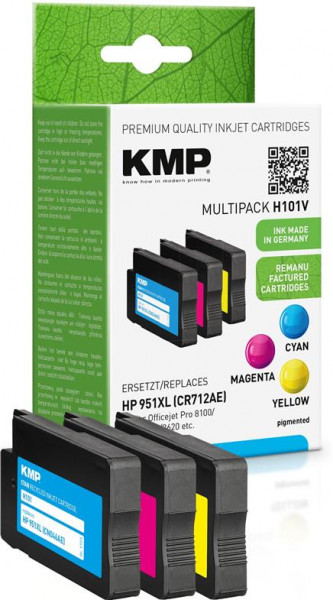 KMP Tinten H101V c/m/y ersetzen HP 951XL 3tlg
