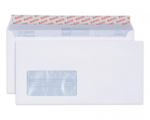500 ELCO Briefumschläge Proclima DIN lang+ mit Fenster