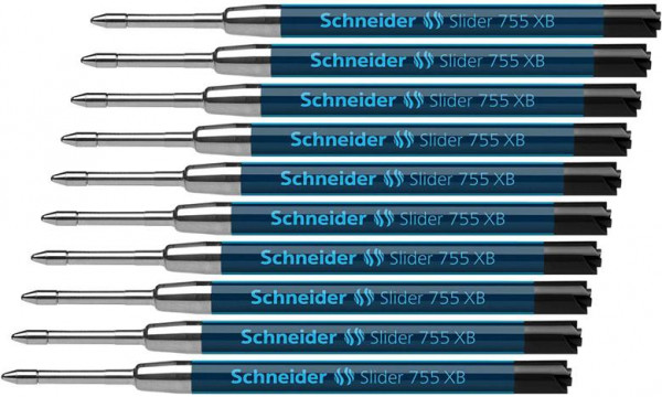 10 Schneider Slider 755 XB schwarz Kugelschreiberminen