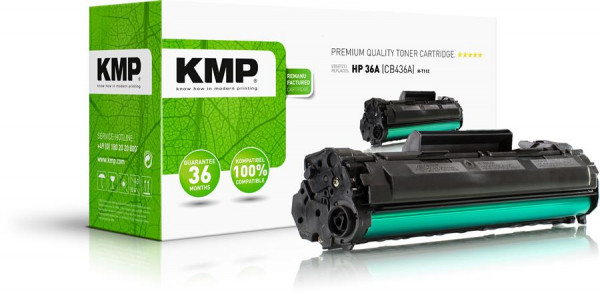 KMP Toner H-T112 schwarz ersetzt HP CB436A (36A)
