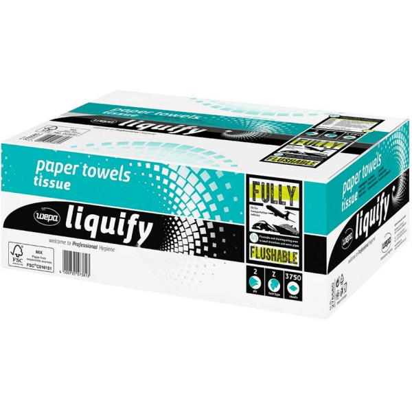 3750 wepa Papierhandtücher 276580 liquify Interfold-Falz 2-lagig hochweiß Zellstoff-Papier
