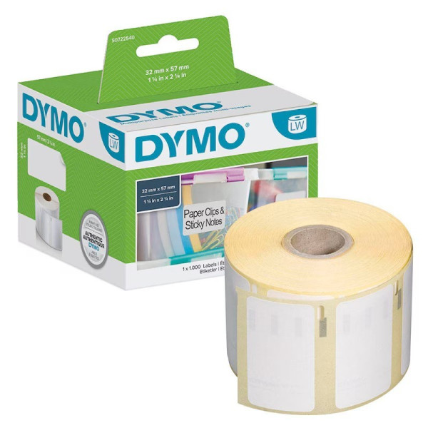 DYMO Etikettenrolle S0722540 mit 1000 Einzeletiketten 57 x 32 mm weiß