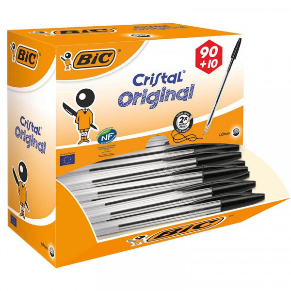 100 BIC Kugelschreiber Cristal Original schwarz